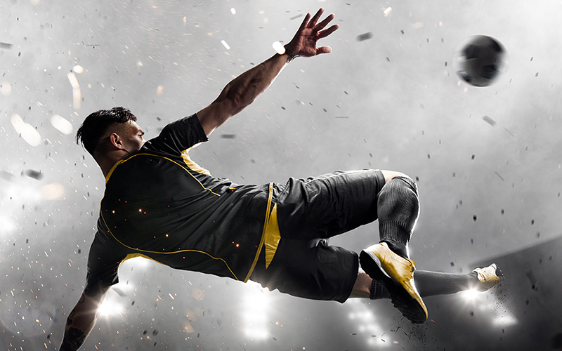 soccer player attack handle